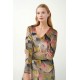 Vamp - Φόρεμα Velvet Protea Floral Lounge Dress beige 21135